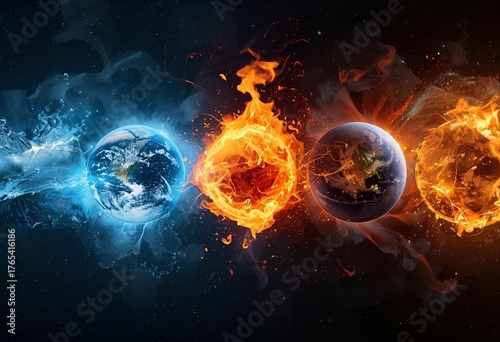 Five elements of nature air water fire earth space creation of natures force