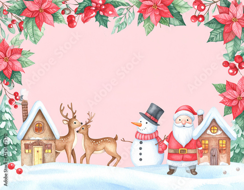 watercolor christmas greeting card