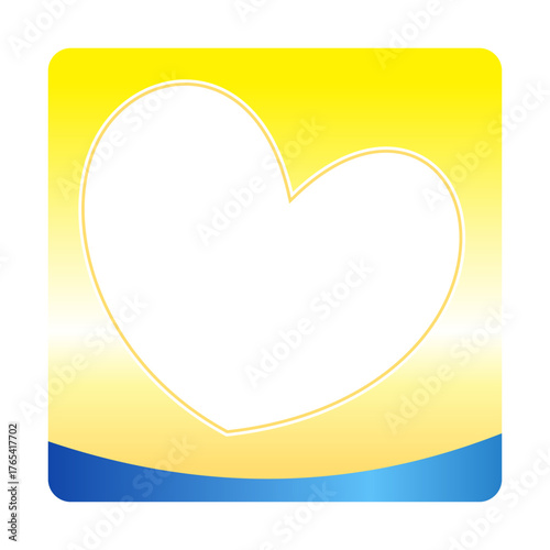 Free Download Yellow Heart Frame Template For Positive And Cheerful Visual Projects - GFXLoad