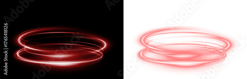 Png Red Neon Light Rings Overlay PNG on transparent background