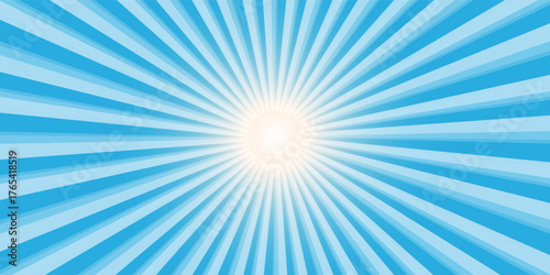 Abstract design blue background with sun ray. Summer vector illustration nice. Modern