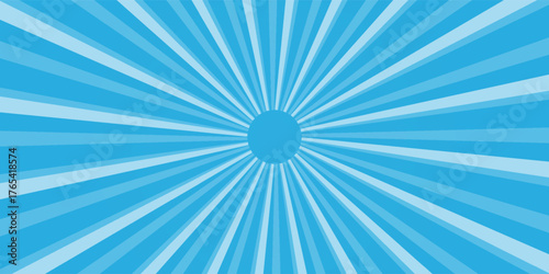 Abstract design blue background with sun ray. Summer vector illustration nice.