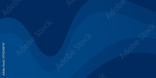 Dark blue paper waves abstract banner design. Elegant wavy vector background illustrations vector