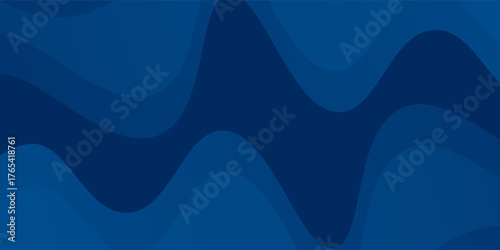 Dark blue paper waves abstract banner design. Elegant wavy vector background illustrations