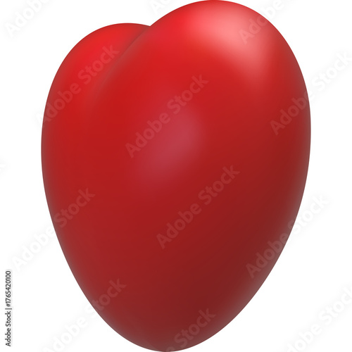 A Single Realistic Red Heart Shape Floating Isolated on Transparent Background With Soft Lighting Creating Subtle Shadows Perfect For Valentines Day Celebrations And Love Symbolism