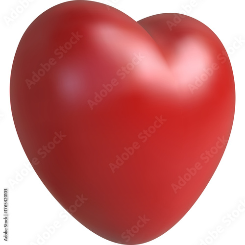 A Single Red Heart Symbol With A Glossy Smooth Surface And A Subtle Shadow On A Transparent Background Representing Love And Affection