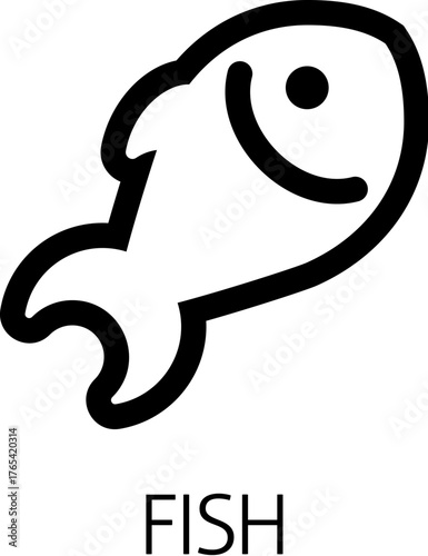 A fish seafood food icon concept. Possibly an icon for the allergen or allergy.