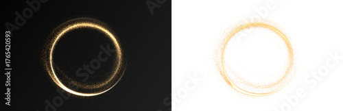 Png Golden Sparkly Ring Overlay PNG on transparent background