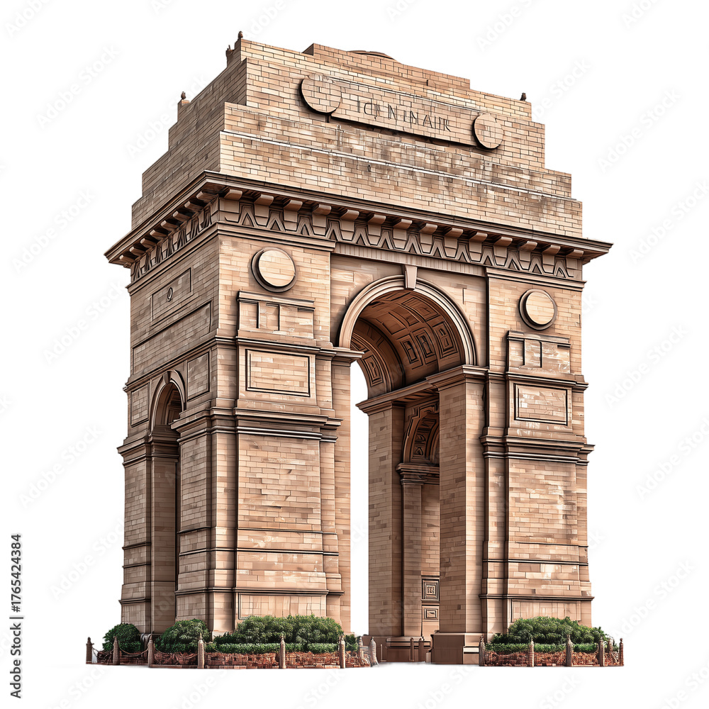 Fototapeta premium India Gate isolated on transparent background. PNG.