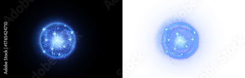 Wallpaper Mural Png Electric Blue Plasma Energy Sphere PNG Overlay on transparent background Torontodigital.ca