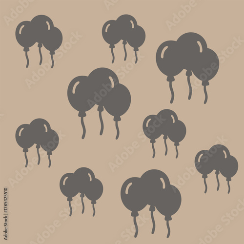 Balloon Pattern on Brown Background