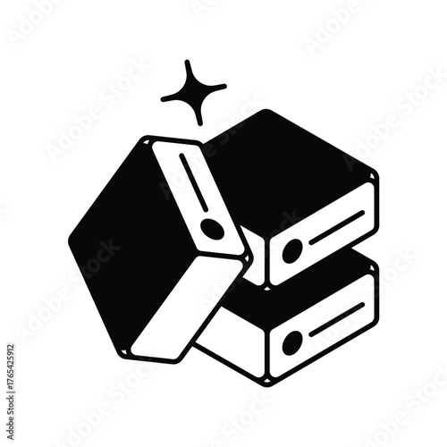 Server icon with white background vector stock illustration