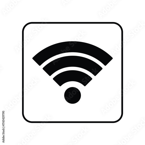 Wi-fi Signal icon with white background vector stock illustration