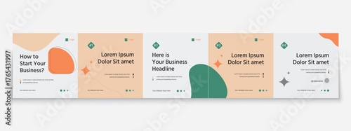 Carousel template post for social media Instagram or linkedin, Microblog carousel template for social media post.