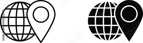 global forum icon vector graphic illustration  with white background flat hand made icon fill icon .