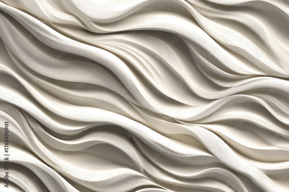 Obraz premium Abstract, flowing, white, wavy textured surface