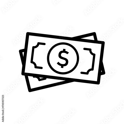 Stack of dollar banknotes money vector icon