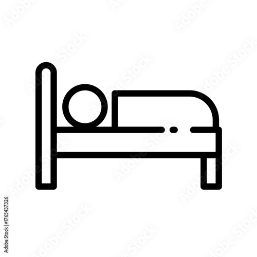 bed, overnight stay, sleep, hotel - vector icon