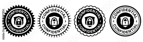 Black and White Confidential Seal Stamps Collection Security Design