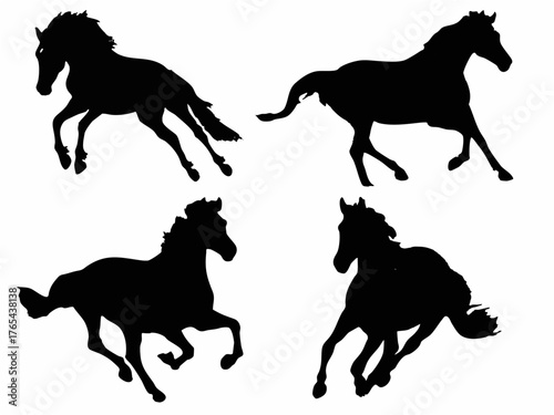 躍動感のある午のシルエット4点セット