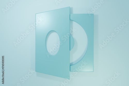 Free Download Blue Vinyl player with a vinyl disk icon isolated on blue background. Minimalism concept. 3D render illustration - GFXLoad