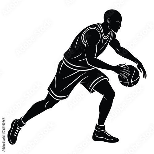 Slam Dunk Action Profile Dynamic Player Outline Graphic