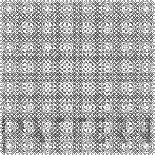 Seamless pattern background with circular and diamond shapes in soft gray tones.