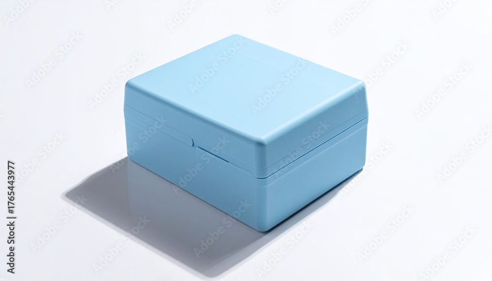 Fototapeta premium Sky-blue, square box with rounded corners and faint shadow