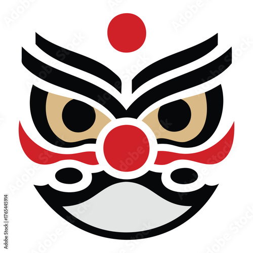 Imperial Guardian Mark Stylized Chinese Lion Symbol