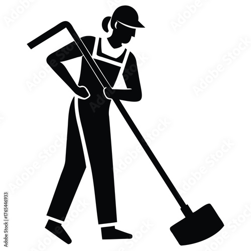 Daily Maintenance Mark Janitorial Staff Silhouette Art