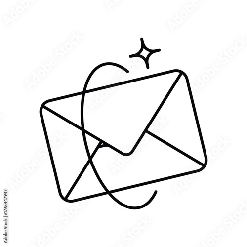 Email icon with white background vector stock illustration