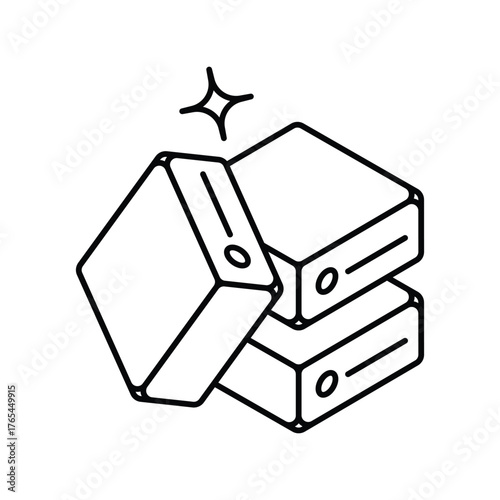 Server icon with white background vector stock illustration