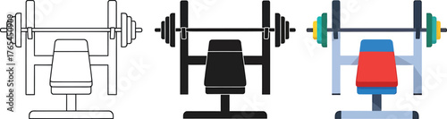 Weightlifting bench variations exercise equipment for gym and fitness training