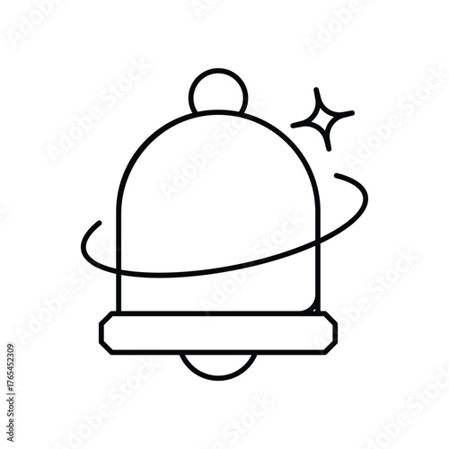 Notification Bell icon with white background vector stock illustration