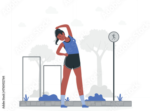 Young businesswoman finds success on the career ladder in a city as a determined person at work