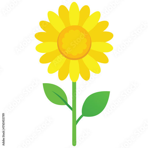 Generative Design Simple Daisy Flower Icon Minimalist Summer Bloom Graphic