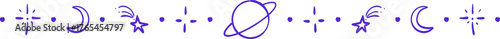 Divider hand drawn dotted line cute for border decoration, line minimal, baw, heart.