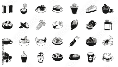 Peruvian Food Icons A Culinary Journey in Black and White