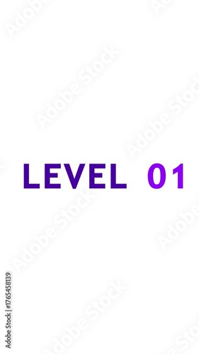 text level 1 animation Congrats. You Climbed to a Higher Level animated on white background