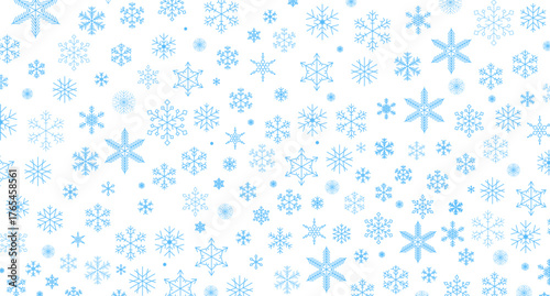 Snowflakes background isolated vector, snowflakes group with stars banner, Christmas border decoration. Happy New Year 2026. Snowflake set. Snowflake snow freeze winter thin line icon