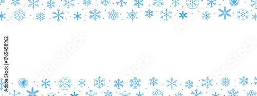 Snowflakes background isolated vector, snowflakes group with stars banner, Christmas border decoration. Happy New Year 2026. Snowflake set. Snowflake snow freeze winter thin line icon