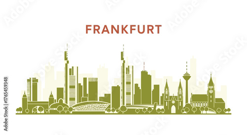 Frankfurt Skyline Vector Illustration
