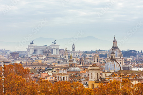 Autumn mist gently wrap Rome historical center