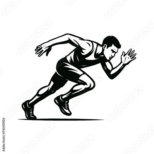 Hand Drawn Dynamic Sprinter in Action