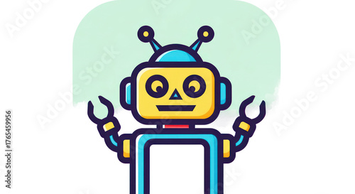 blue screen robot with green screen