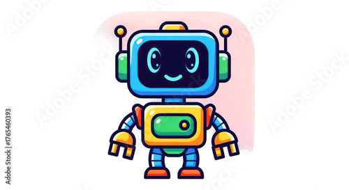 vector illustration of a cartoon robot