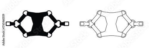 Modern minimalist dog harness icon for safety and comfort,Professional chest harness icon for action camera mounting