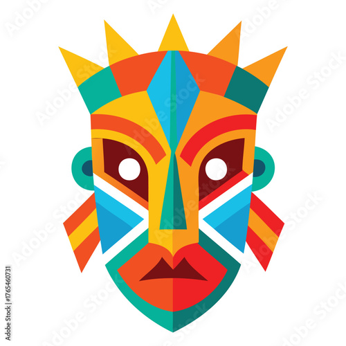 Generative Design Traditional Tribal Mask Icon Ethnic Culture Graphic