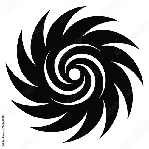 Generative Design Abstract Wind Swirl Icon Minimalist Air Motion Graphic