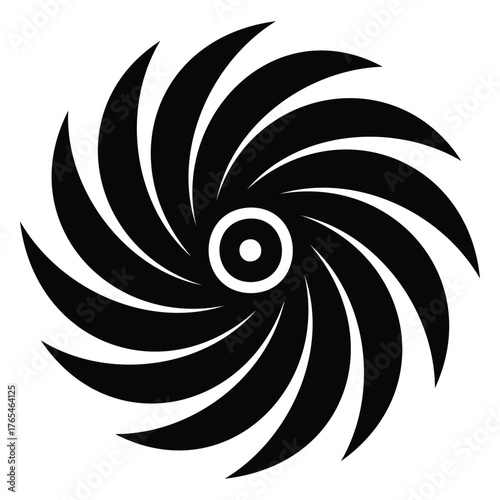Generative Design Abstract Wind Swirl Icon Minimalist Air Motion Graphic